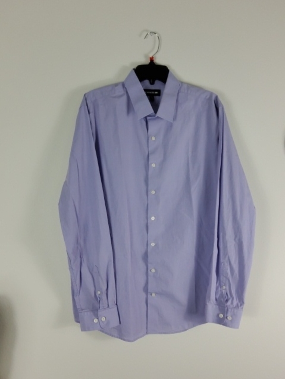 Express 1MX Slim Fit Men's Classic Light Purple Dress Shirt Size L